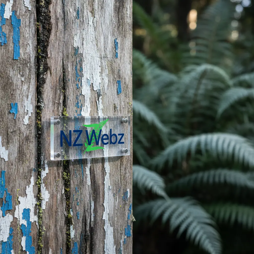 Authentic weathered wooden storefront sign representing family-owned Kiwi roots