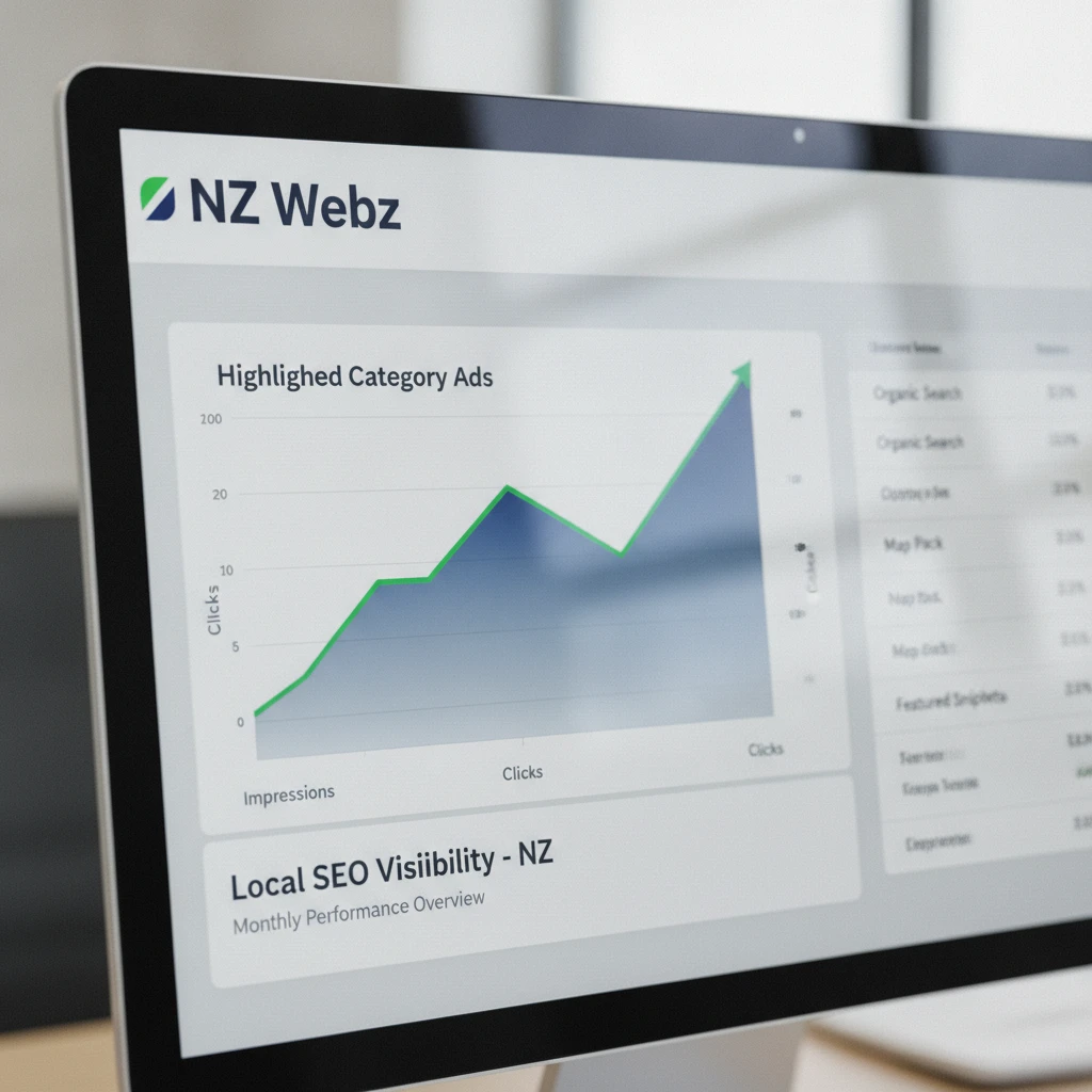 Close up of a digital dashboard showing performance metrics for a highlighted category ad
