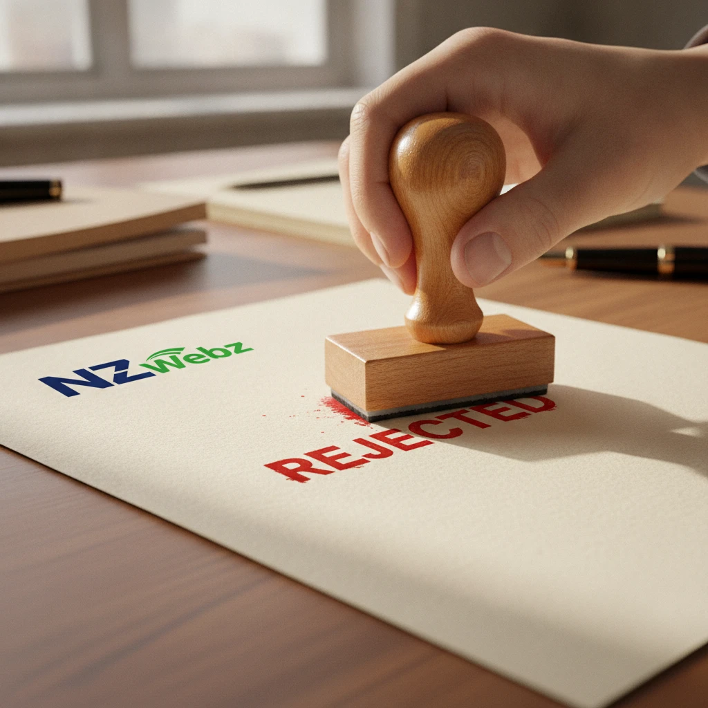 Close up of a red rejected stamp on paper symbolizing strict policy enforcement and zero tolerance