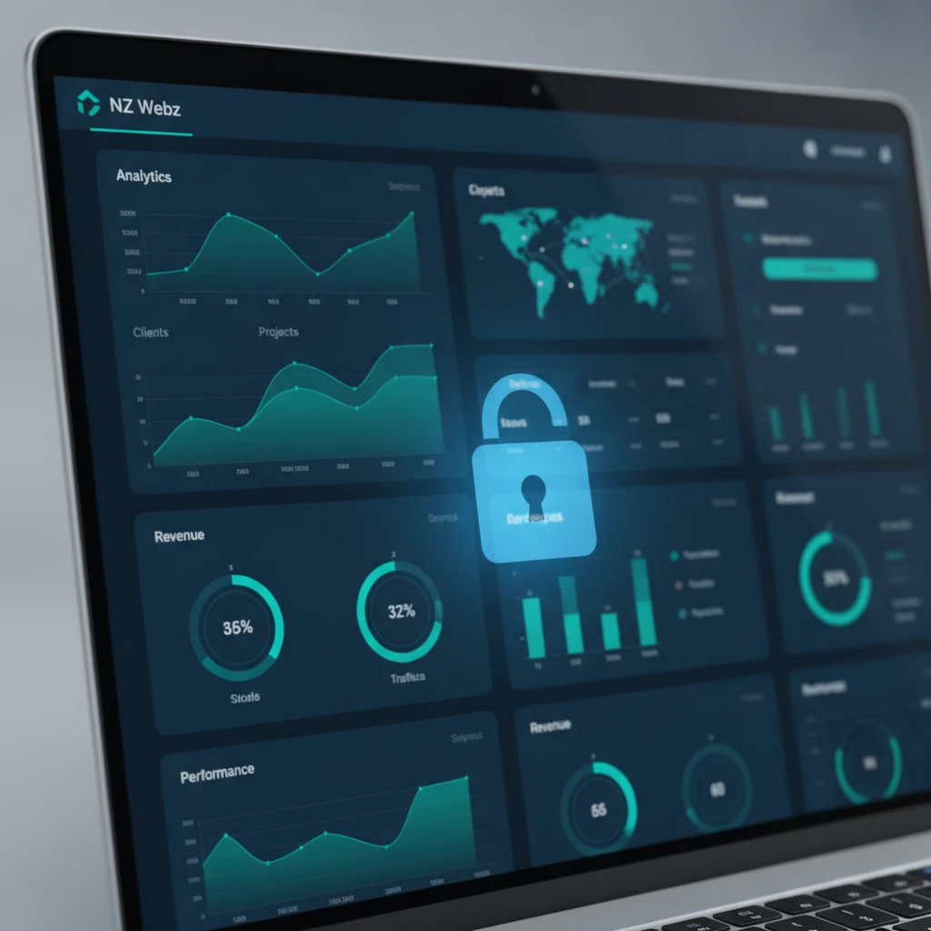 Close-up of a secure digital dashboard interface highlighting RBAC and multi-brand security