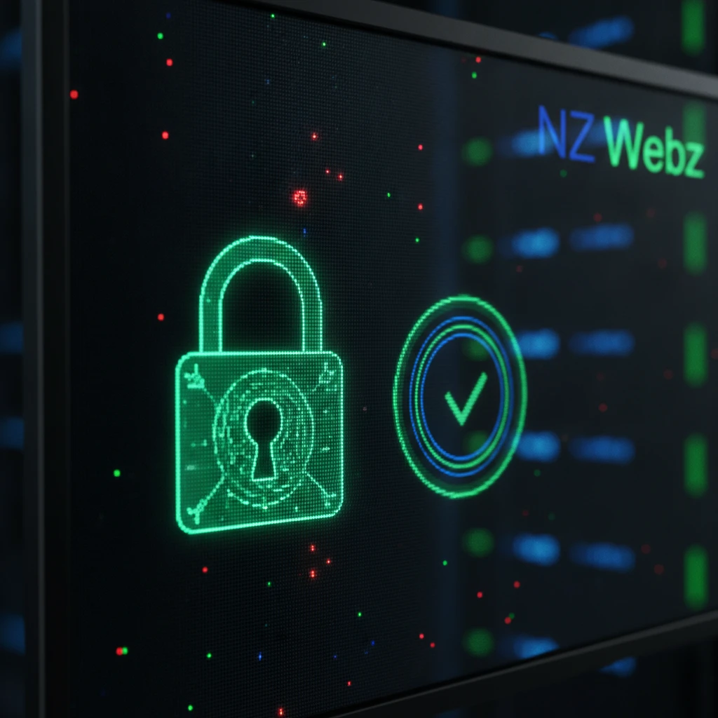 Close up of digital security padlock representing trust and safety verification