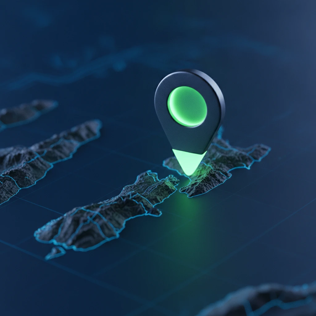 Glowing digital map pin representing local SEO and directory discovery