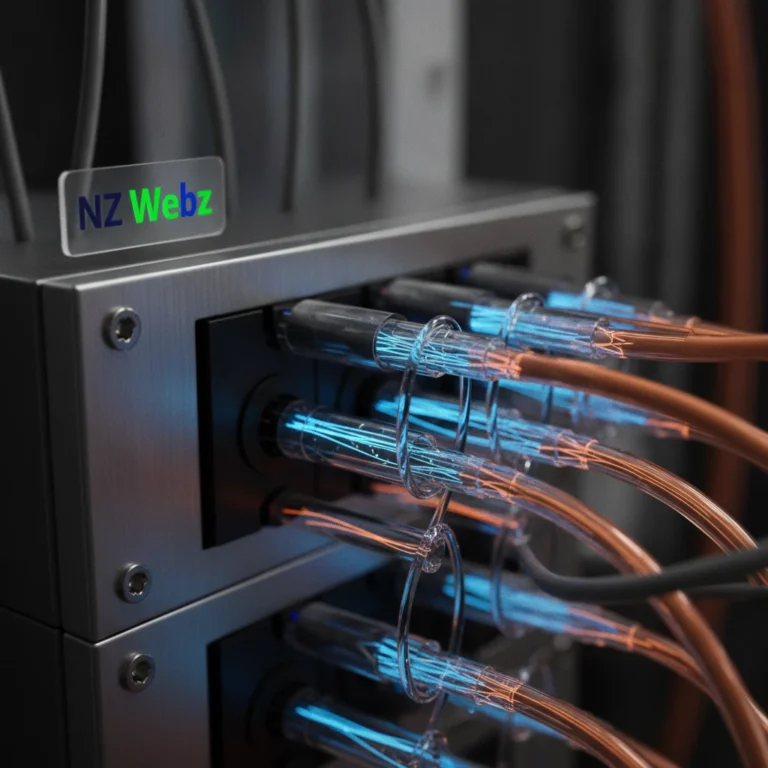 Macro view of fiber optic data cables representing digital SEO networks and structured local citations