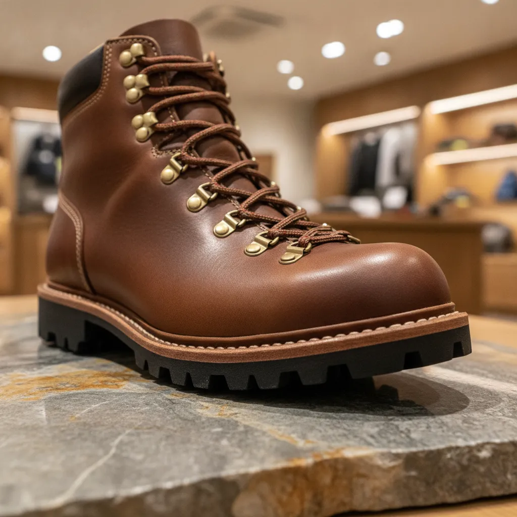 Premium outdoor retail shopping boots displayed in Queenstown Town Centre