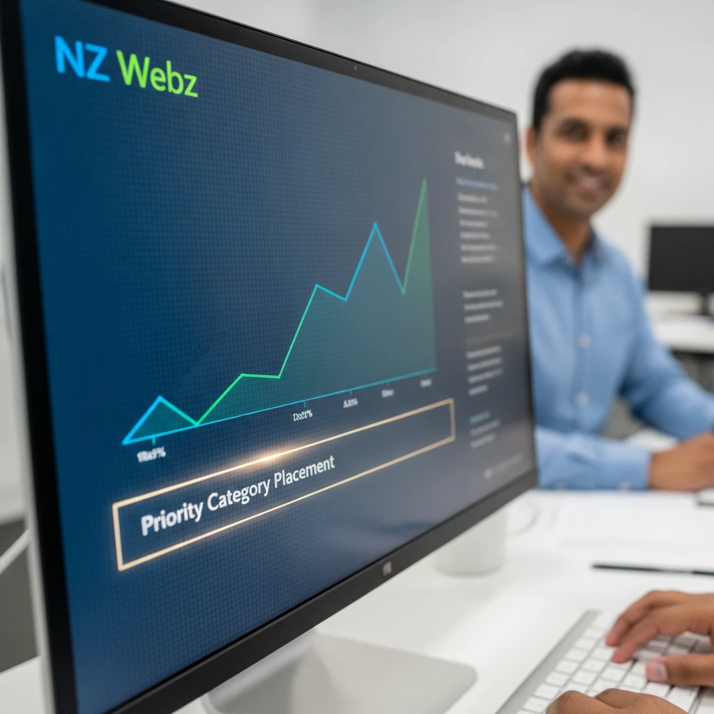 Web analytics dashboard showing increased traffic from premium directory placement